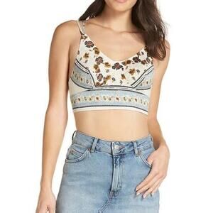 White floral crop top